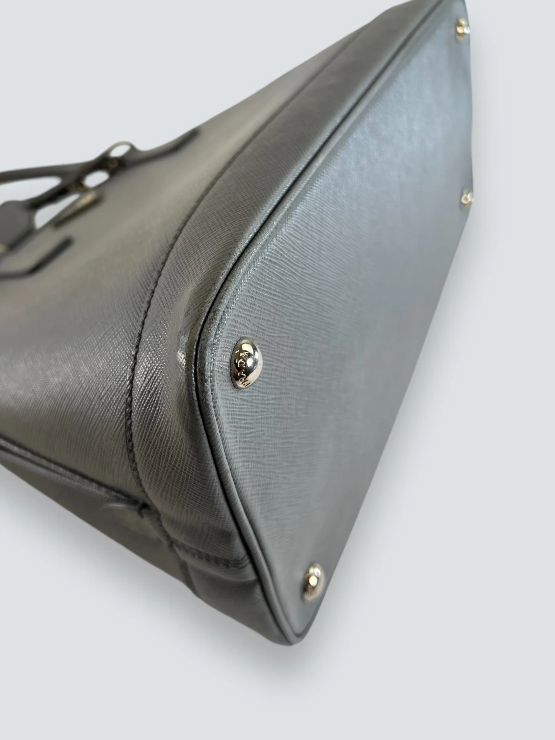 Prada Grey Saffiano Leather Large Tote