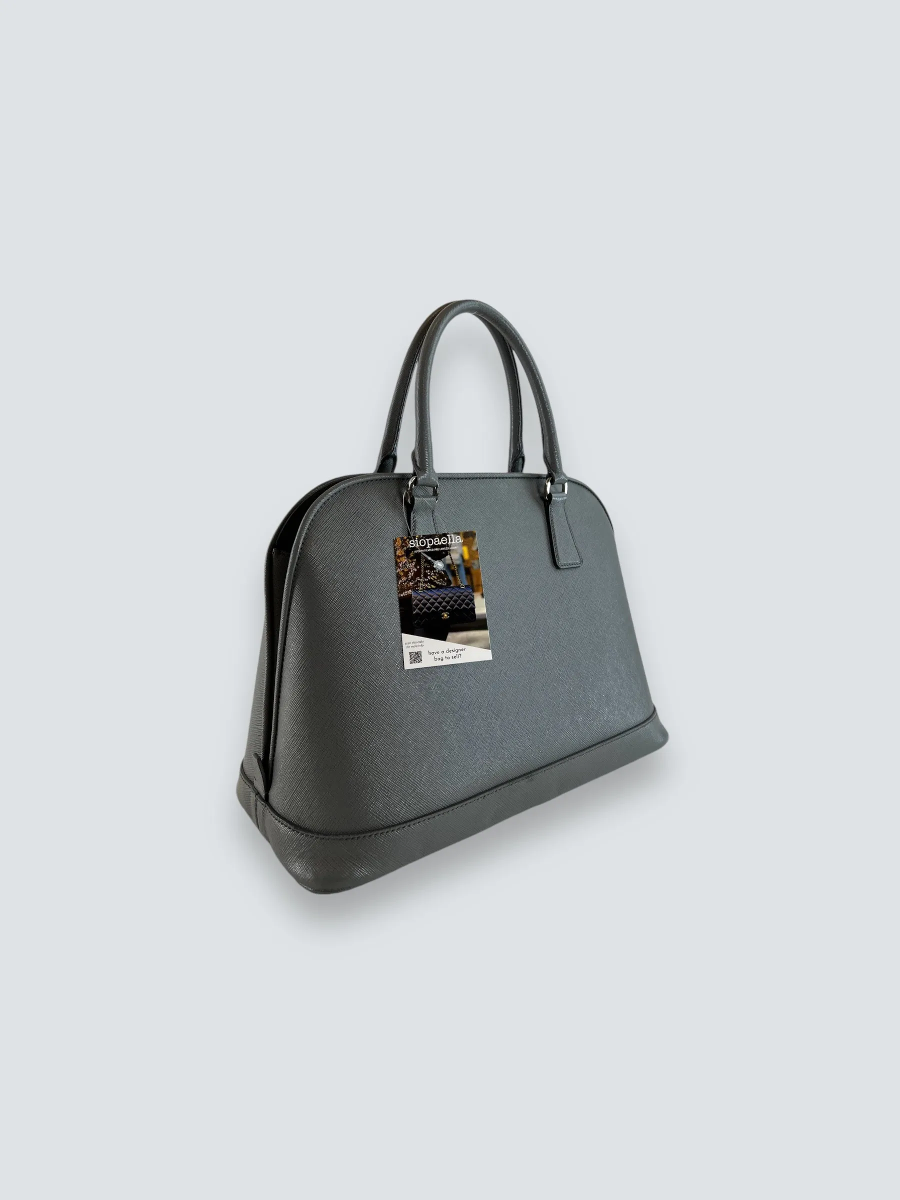 Prada Grey Saffiano Leather Large Tote
