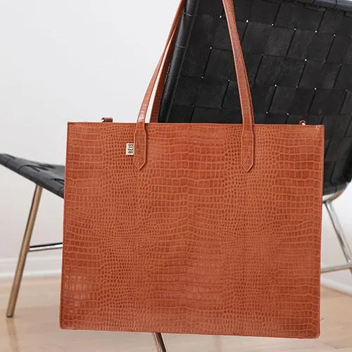 Resale The Large Work Tote in Cognac Croc