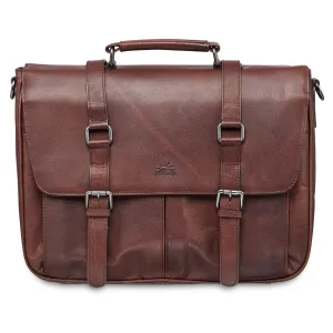 Single Compartment Briefcase for 15" Laptop with RFID Secure Pocket, 15.25" x 4" x 11.5", Brown
