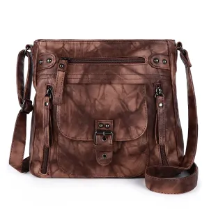 Solid color tie-dye crossbody bag