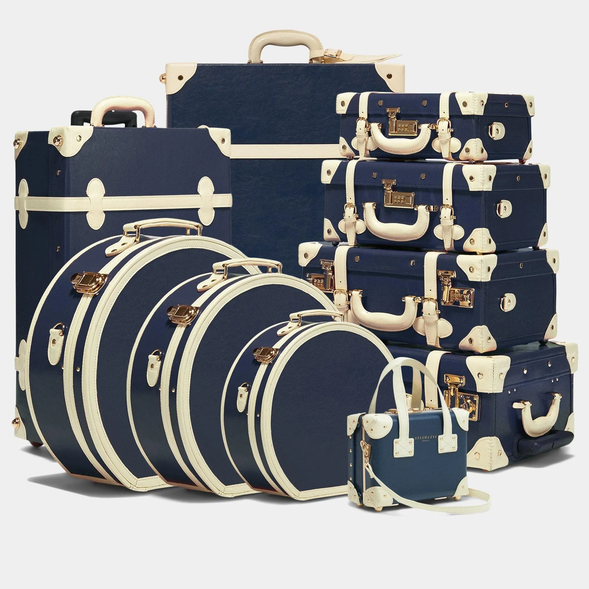 The Entrepreneur - Navy Hatbox Small