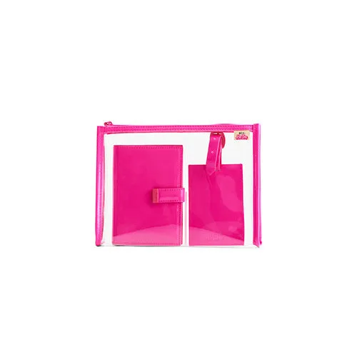 The Passport & Luggage Tag Set in Barbie™ Pink