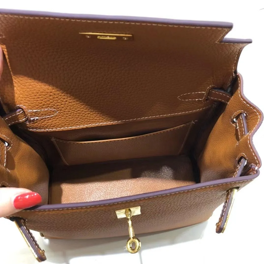 Togo Leather Bag Backpack, Shoulder Bag, Must-have Leather Designer Bag, Luxury Classic Handbag, Gift For Her