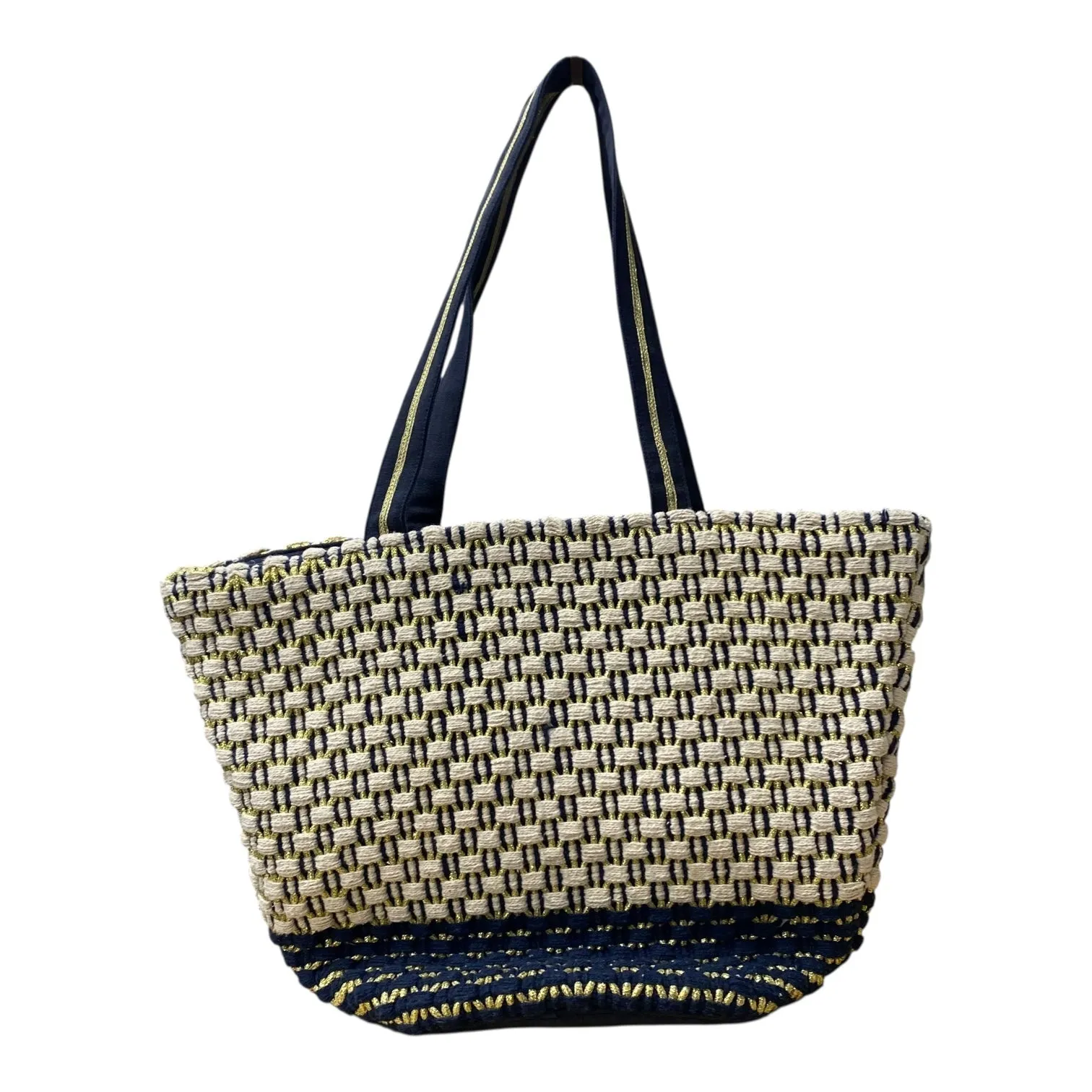 TOTE by  American &Beyond In BLUE & CREAM, Size: LARGE