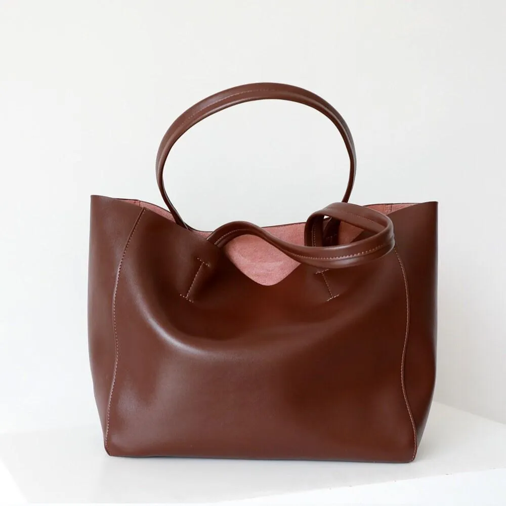 TOTE leather bag, GENUINE leather bag, Large beige leather bag, Laptop, tablet bag, leather bag for books, leather shopper, Caffe Latte