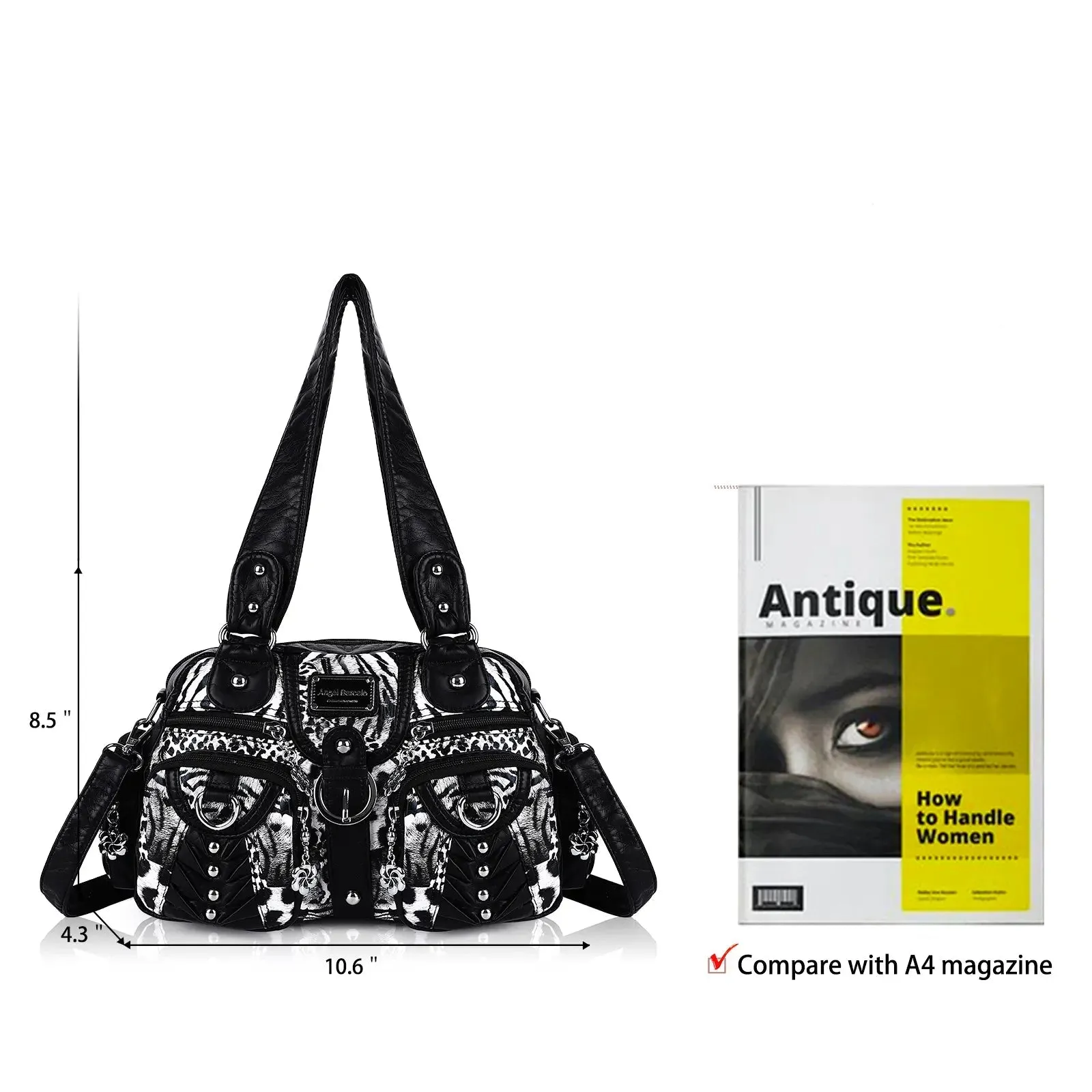 Washed Desigher Handbag For Women with Multi pockets