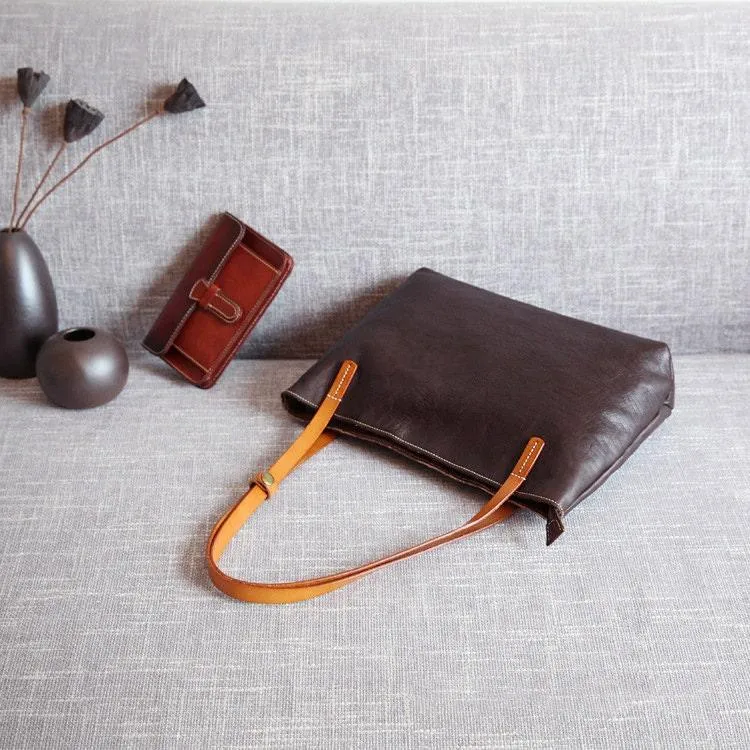 Women Pure Leather Tote Bag | Large Italian Leather Handcrafted Shopper Bag | Spacious Durable | Full Grain Leather | Black Colour