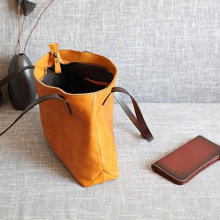 Women Pure Leather Tote Bag | Large Italian Leather Handcrafted Shopper Bag | Spacious Durable | Full Grain Leather | Black Colour