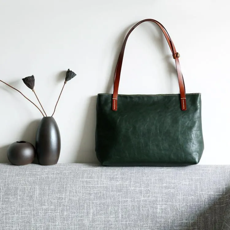 Women Pure Leather Tote Bag | Large Italian Leather Handcrafted Shopper Bag | Spacious Durable | Full Grain Leather | Black Colour
