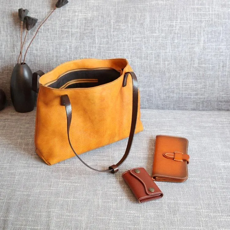 Women Pure Leather Tote Bag | Large Italian Leather Handcrafted Shopper Bag | Spacious Durable | Full Grain Leather | Black Colour