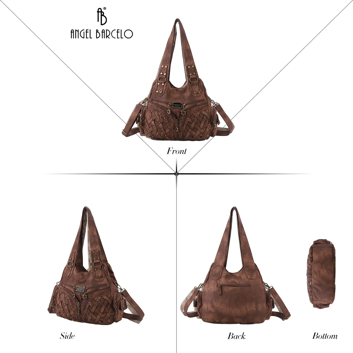 Women shoulder Handbag of High Quality Washed PU Leather