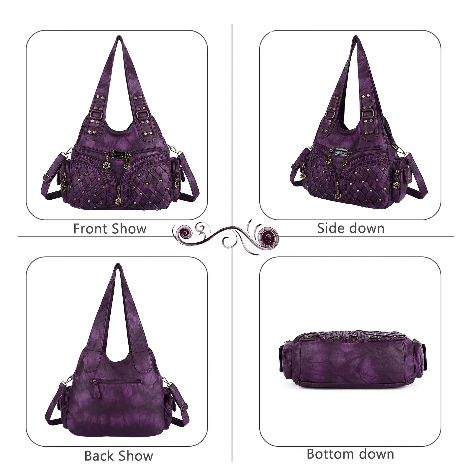 Women shoulder Handbag of High Quality Washed PU Leather