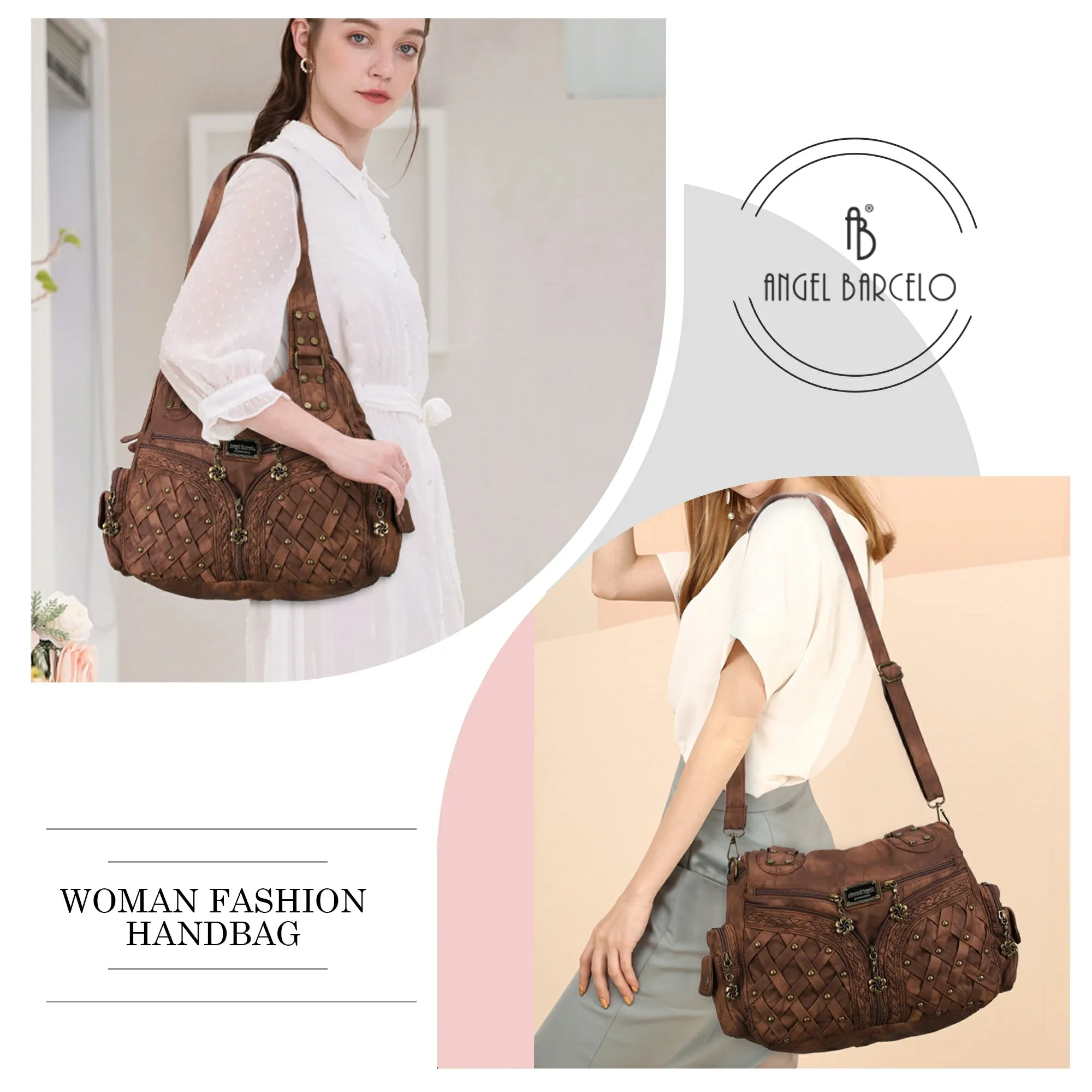 Women shoulder Handbag of High Quality Washed PU Leather