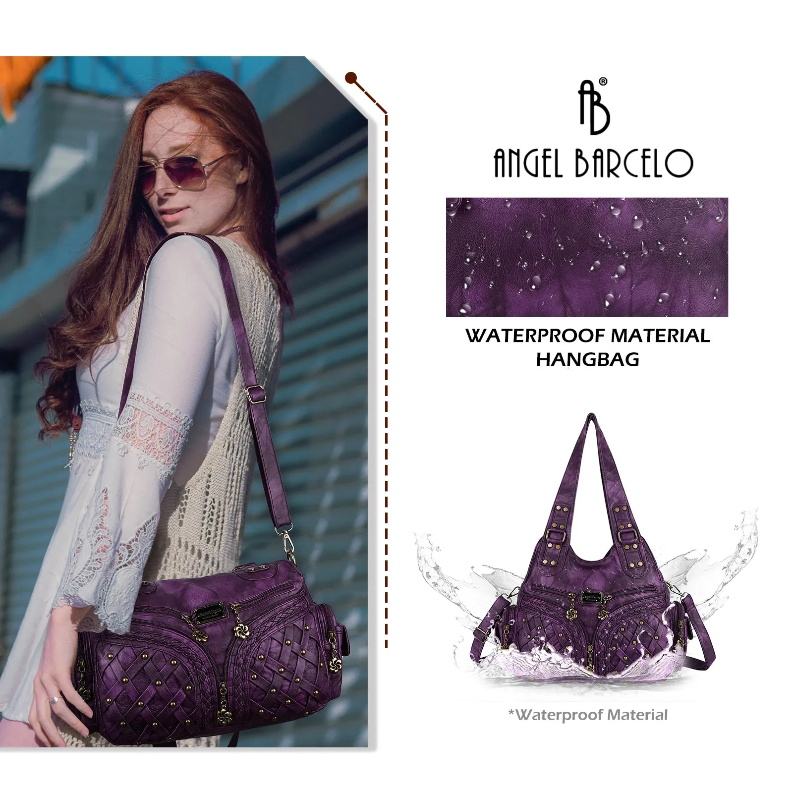 Women shoulder Handbag of High Quality Washed PU Leather