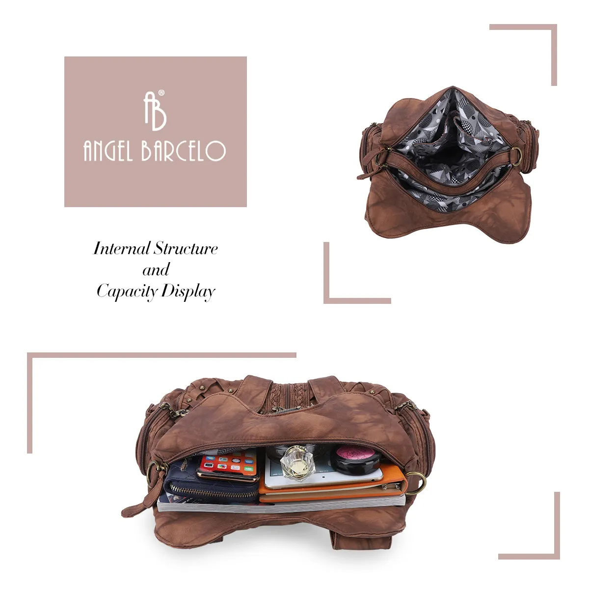 Women shoulder Handbag of High Quality Washed PU Leather