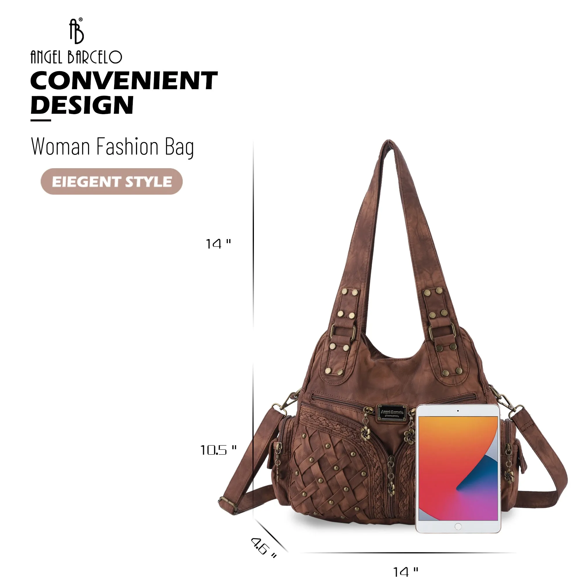 Women shoulder Handbag of High Quality Washed PU Leather