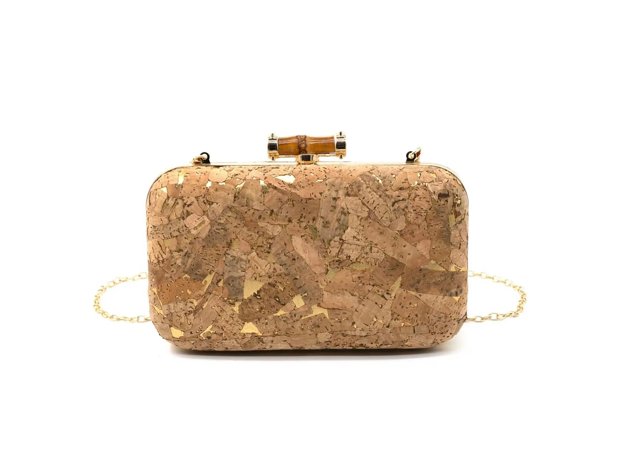 Women's Cork Clutch Bag In Tan