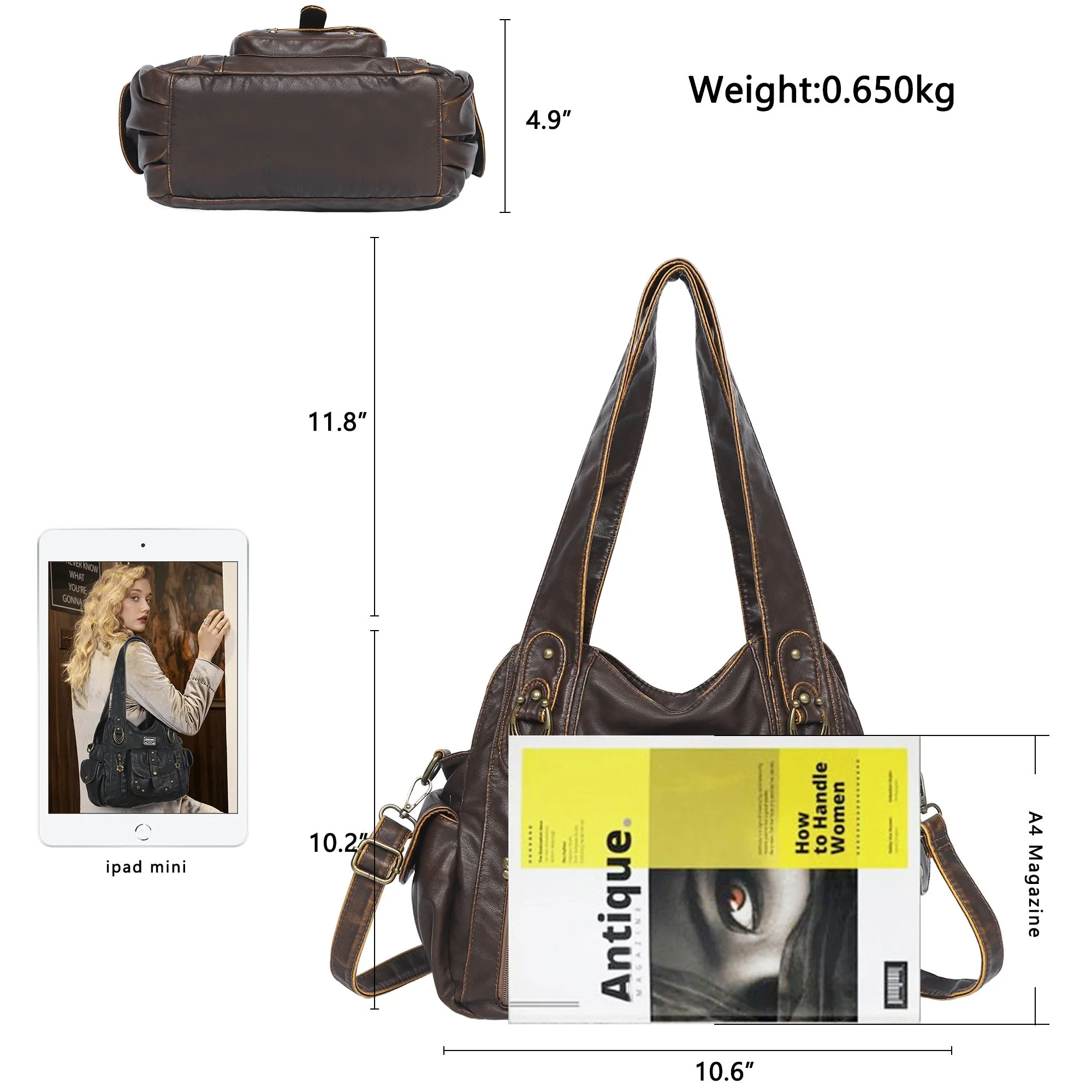 Women's large capacity Tote hobo handbags
