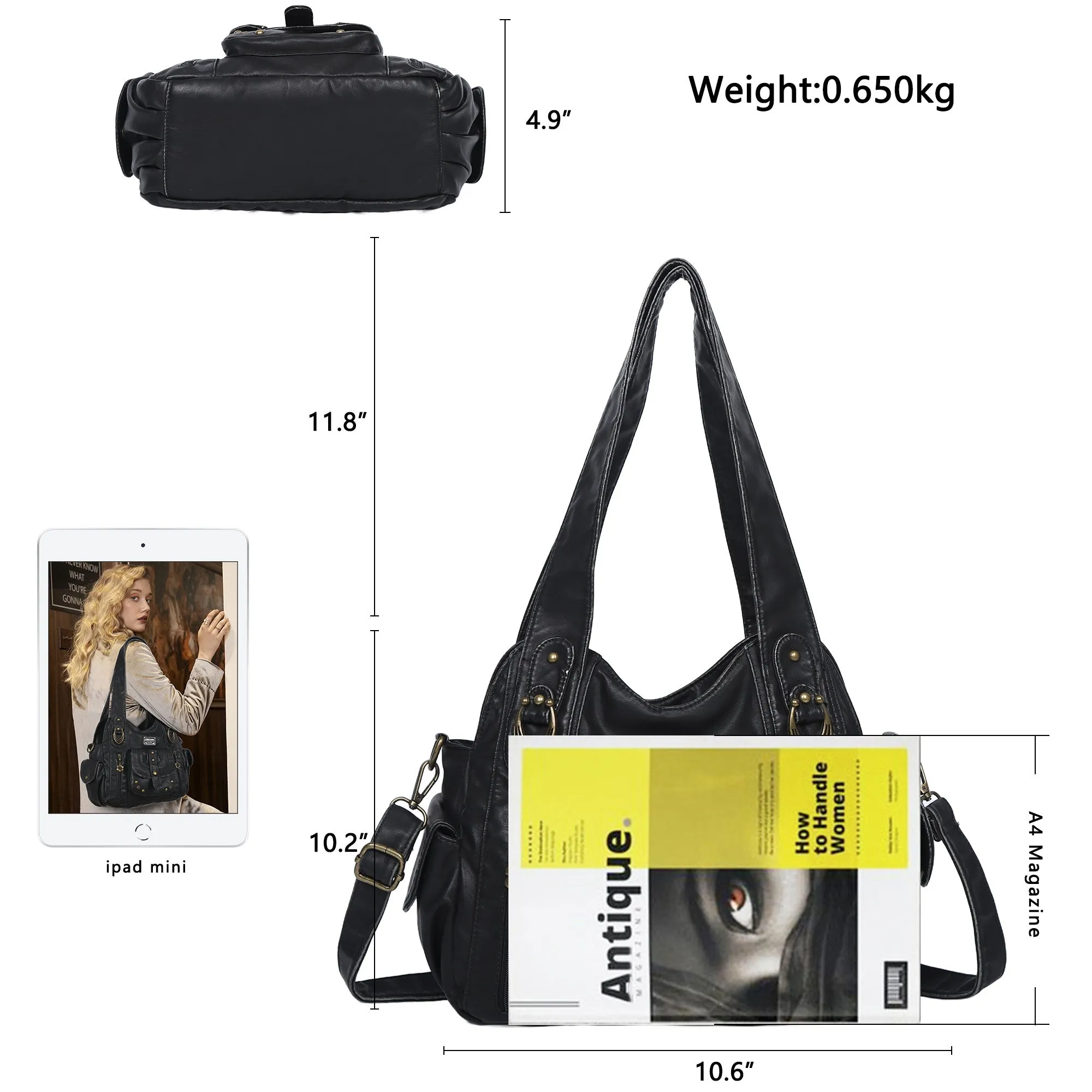 Women's large capacity Tote hobo handbags