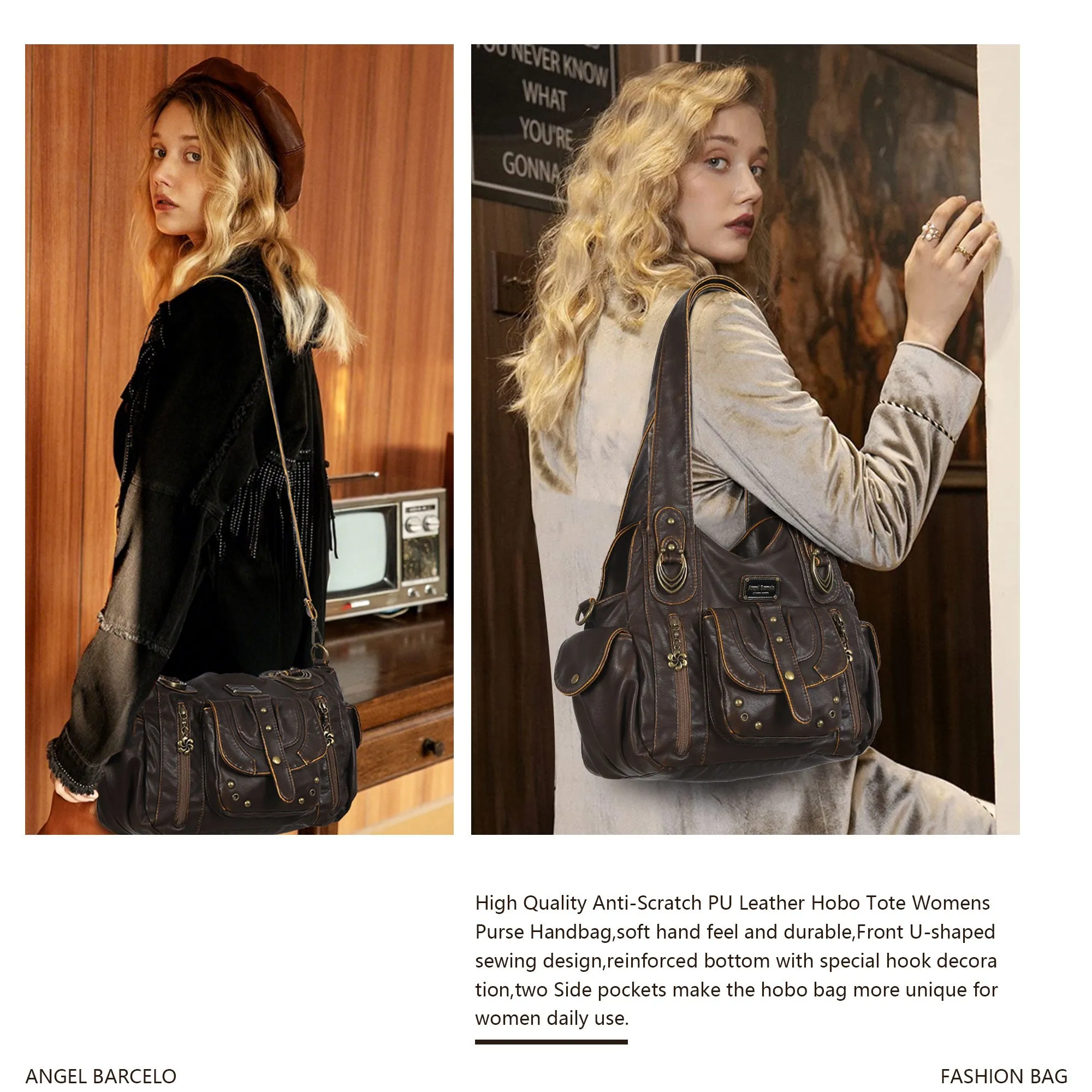 Women's large capacity Tote hobo handbags