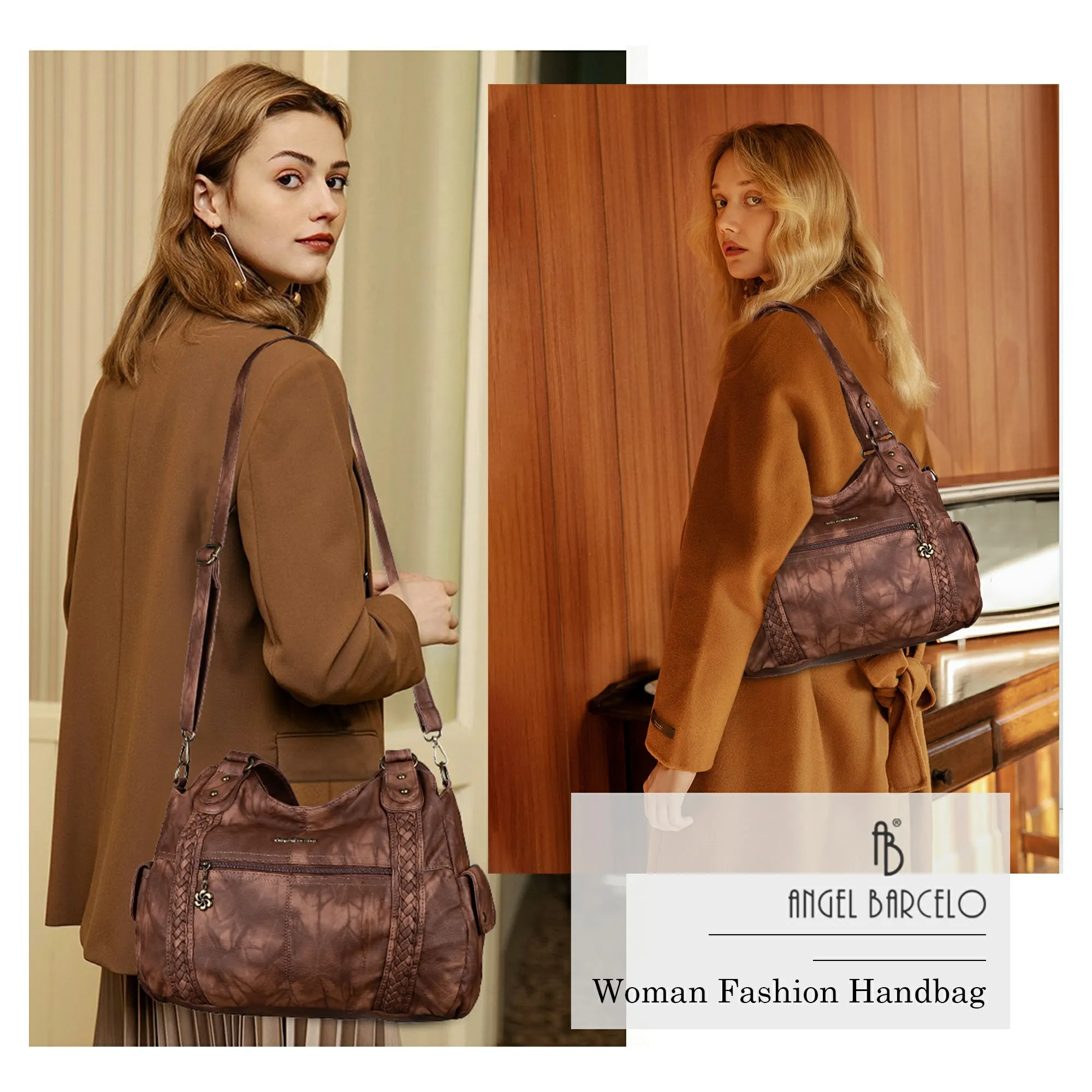 Women's spacious multi-functional homeless handbag shoulder bag