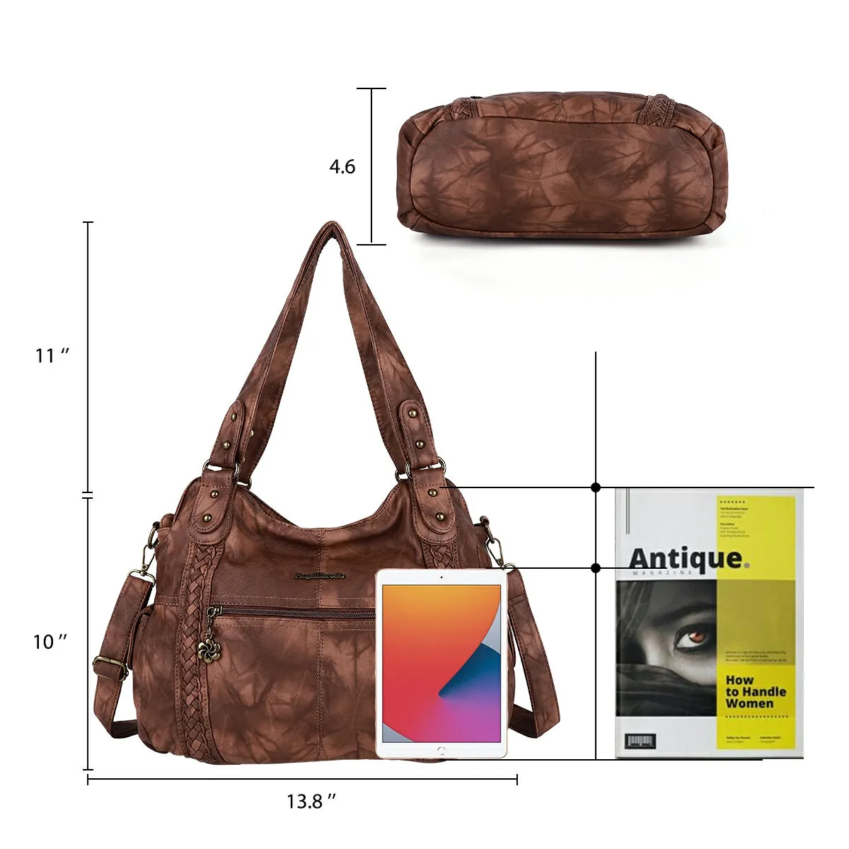 Women's spacious multi-functional homeless handbag shoulder bag